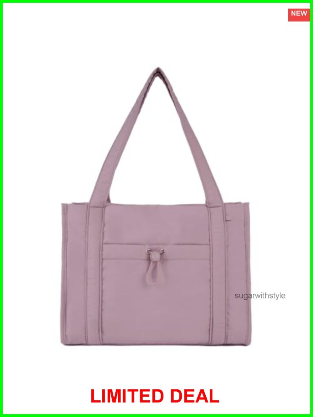 Quilted Puffer Tote Bag Crossbody with Laptop Sleeve & Cup Holder
